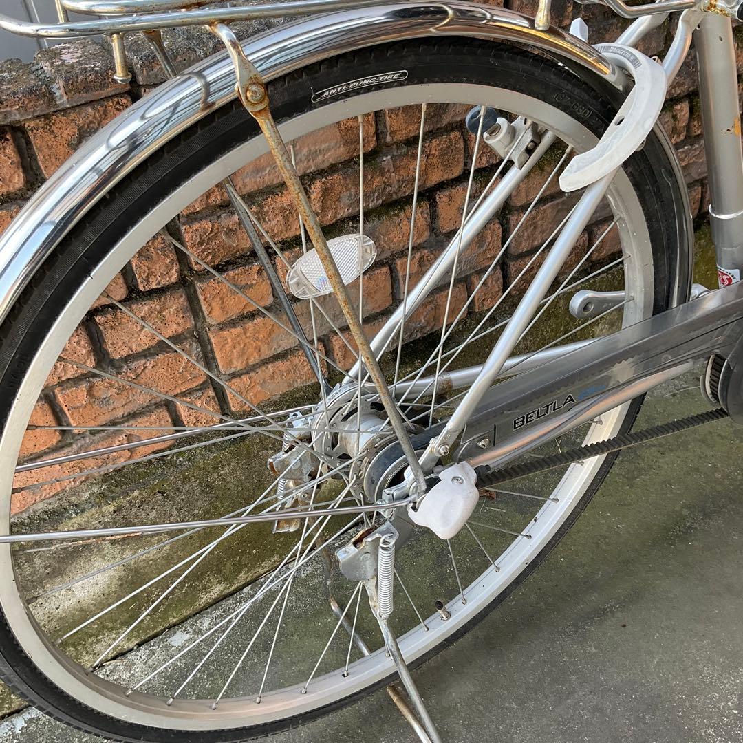 ブリヂストン 自転車 ベルトラ 27インチ 変速/鍵/オートライト/カゴ付き