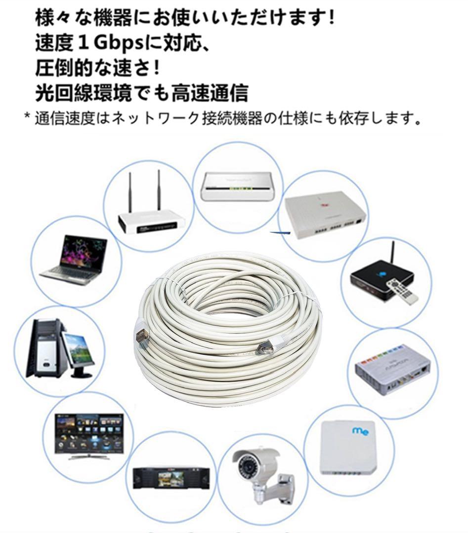 ☆ 40M ホワイト 屋外用 LANケーブル 屋外 耐紫外線 屋外LAN配線