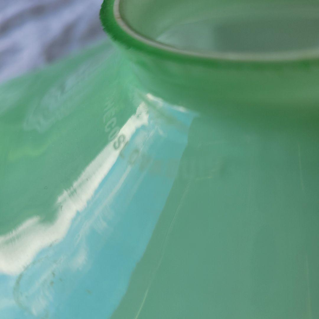 フランス　アンティーク　シェード　ミルクガラス　メロン色