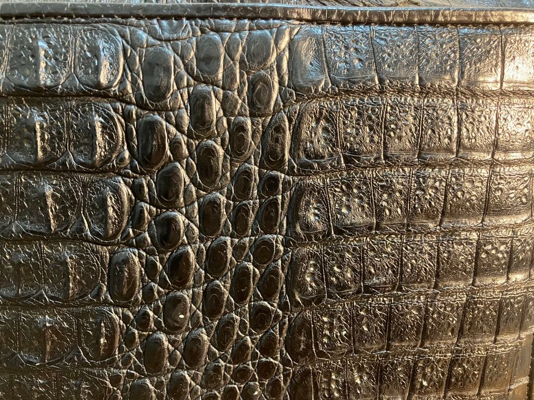 高級 カイマン 美品 ワイド 2way ビジネスバック マットタイプ 本革