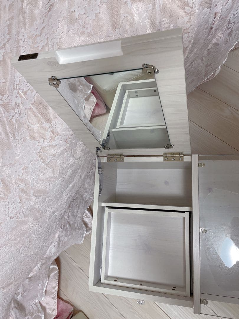 【完成品】幅90 ドレッサーテーブル　ホワイト　DIY向き