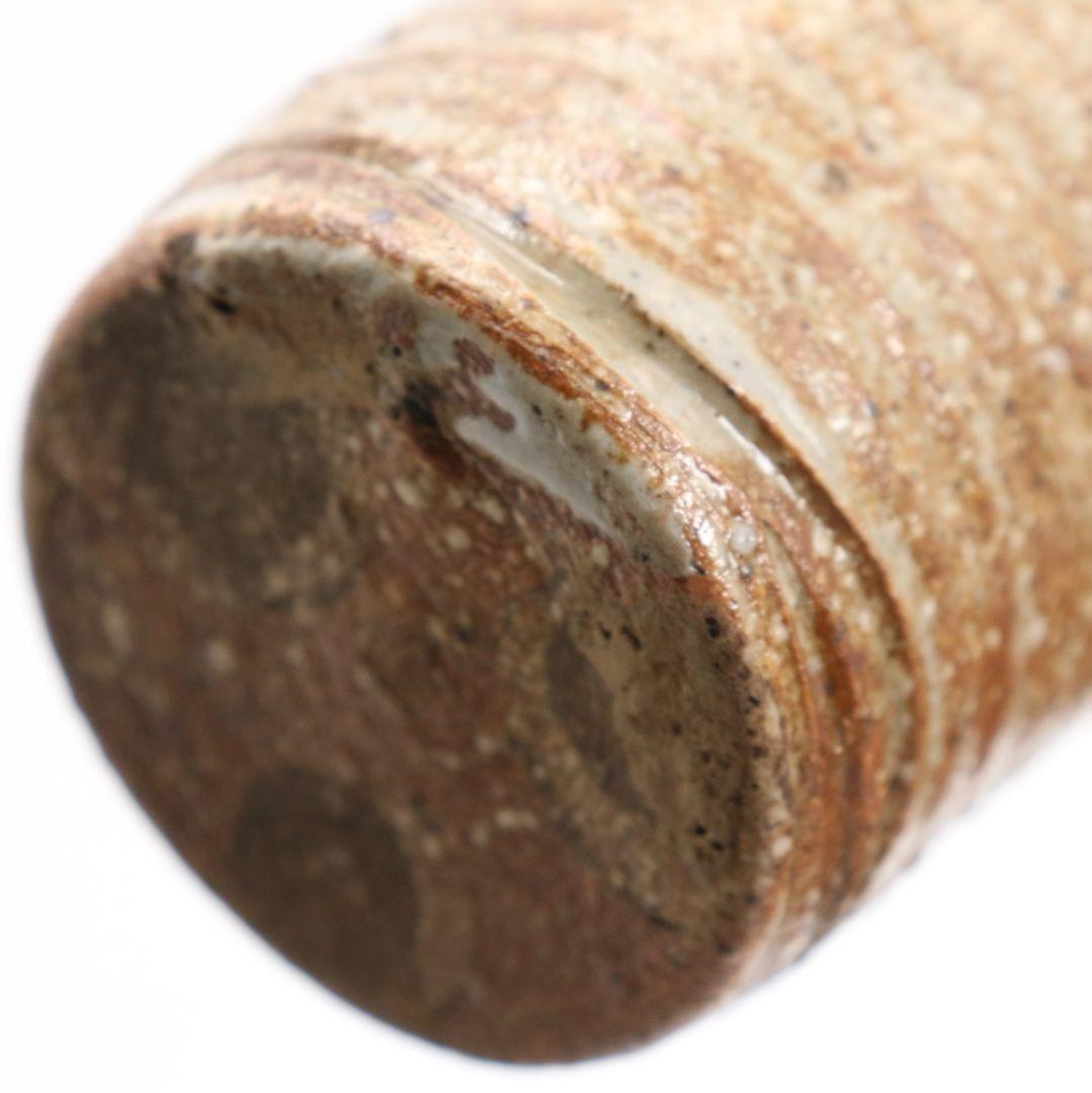 時代 古信楽焼 肩衝 茶入 花唐草文仕覆 茶道具 共箱　V916　N9