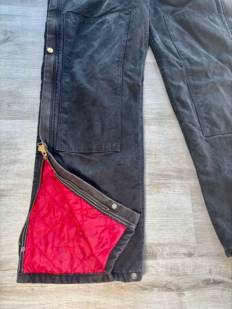 131 Carhartt 中綿ダブルニー オーバーオール USA製 ブラック｜