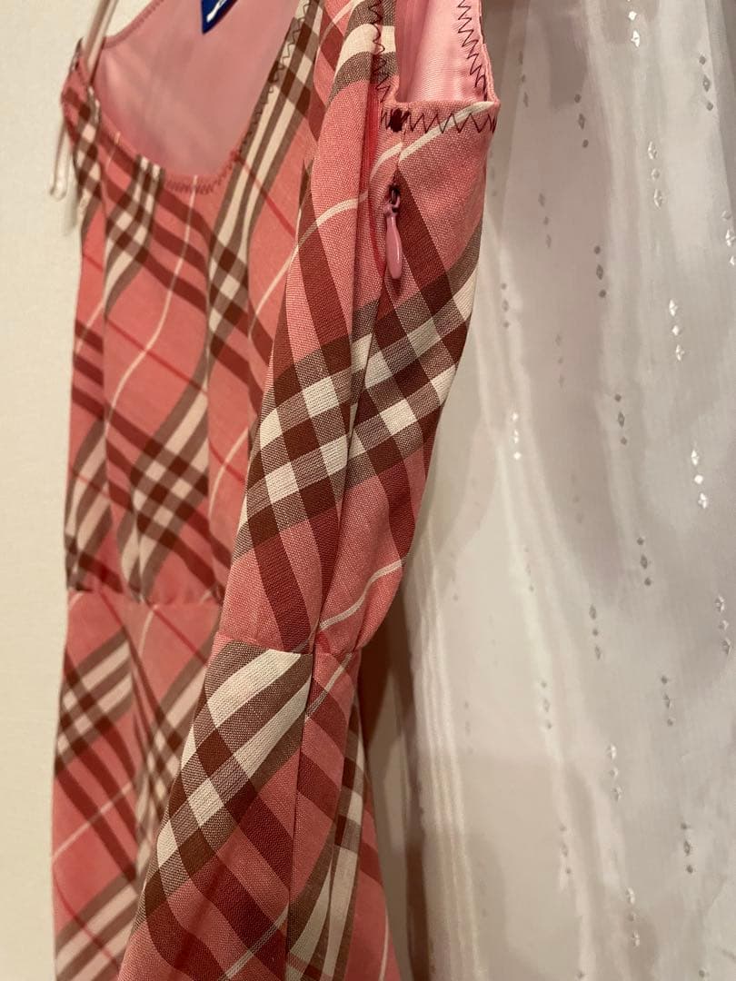 BURBERRY ピンク チェック ノースリーブ ワンピース　サイズ36
