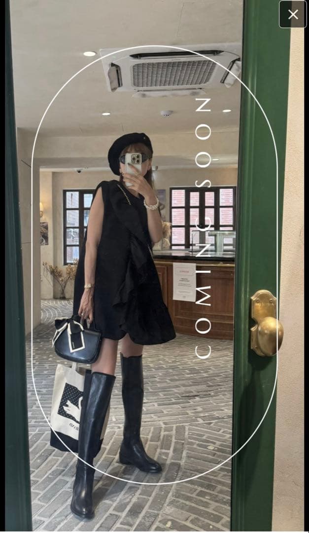 【新品】HIAND チェルシーニーハイブーツ25.0cmブラック