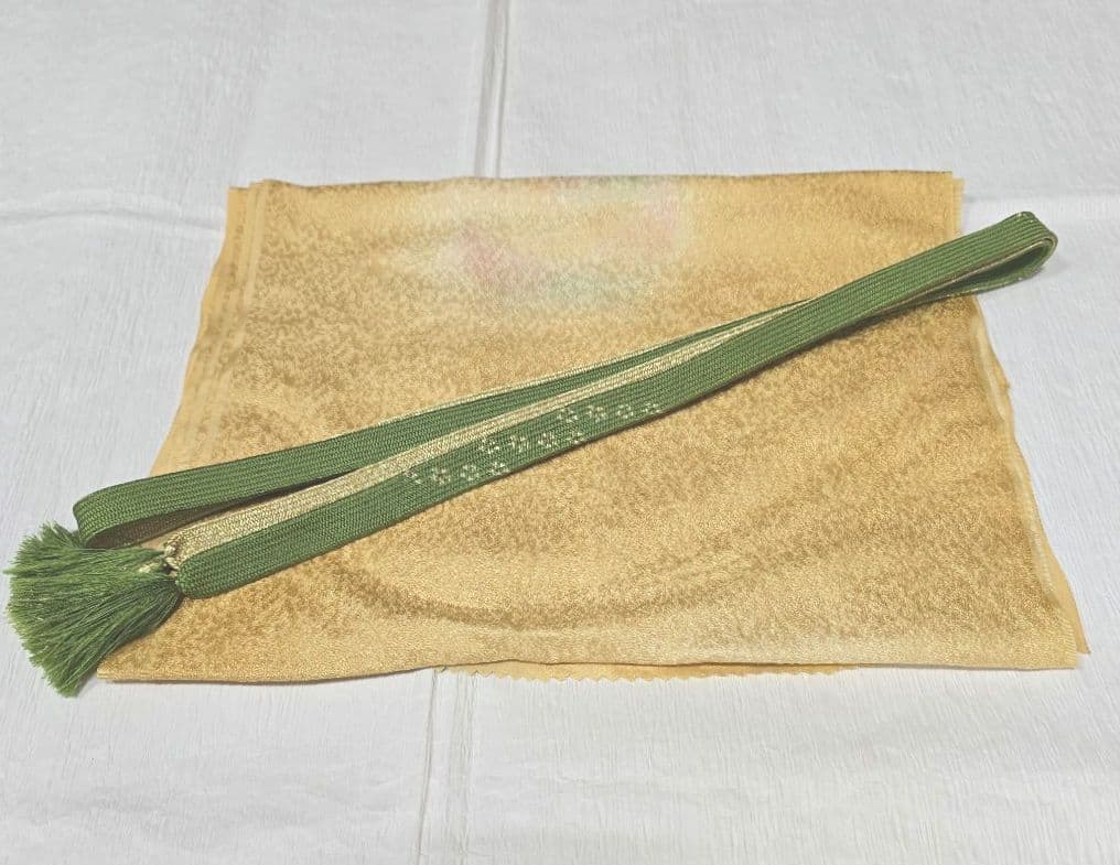 専用です【トールサイズ】クリーム色絞り訪問着と袋帯・帯揚げ帯締めの4点フルセット