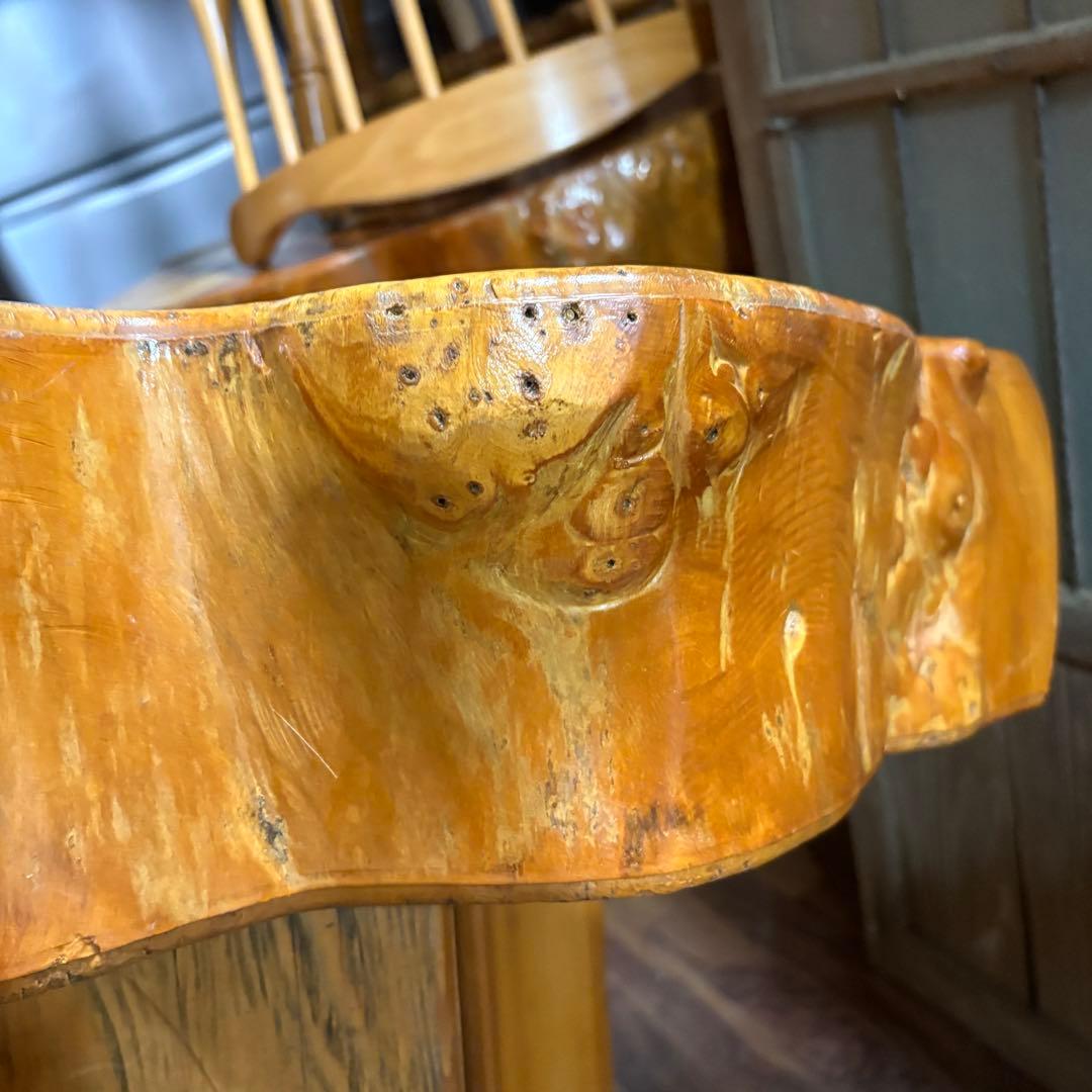 ③送料設置込み　丸太　切り株　ダイニングテーブル　　おそらく欅