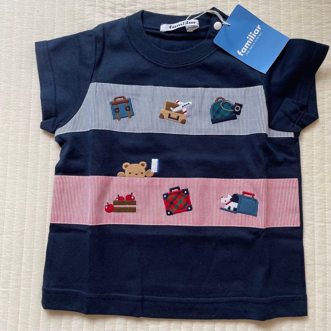 familiar ネイビー ストライプ Tシャツ 80 ファミちゃん　ファミリア
