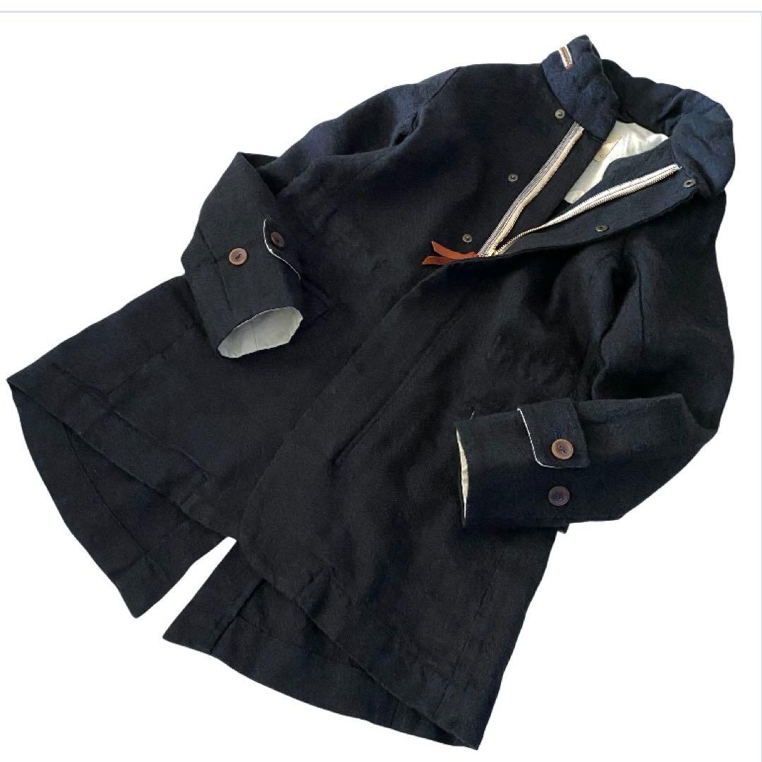 美品✨pallas palace パラスパレス リネン ウール コート 薄手 2