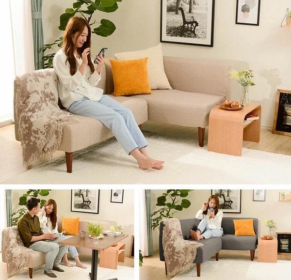 大人かわいい ダイニングソファ 2点セット 脚付 コーナー 日本製 ソファ 北欧