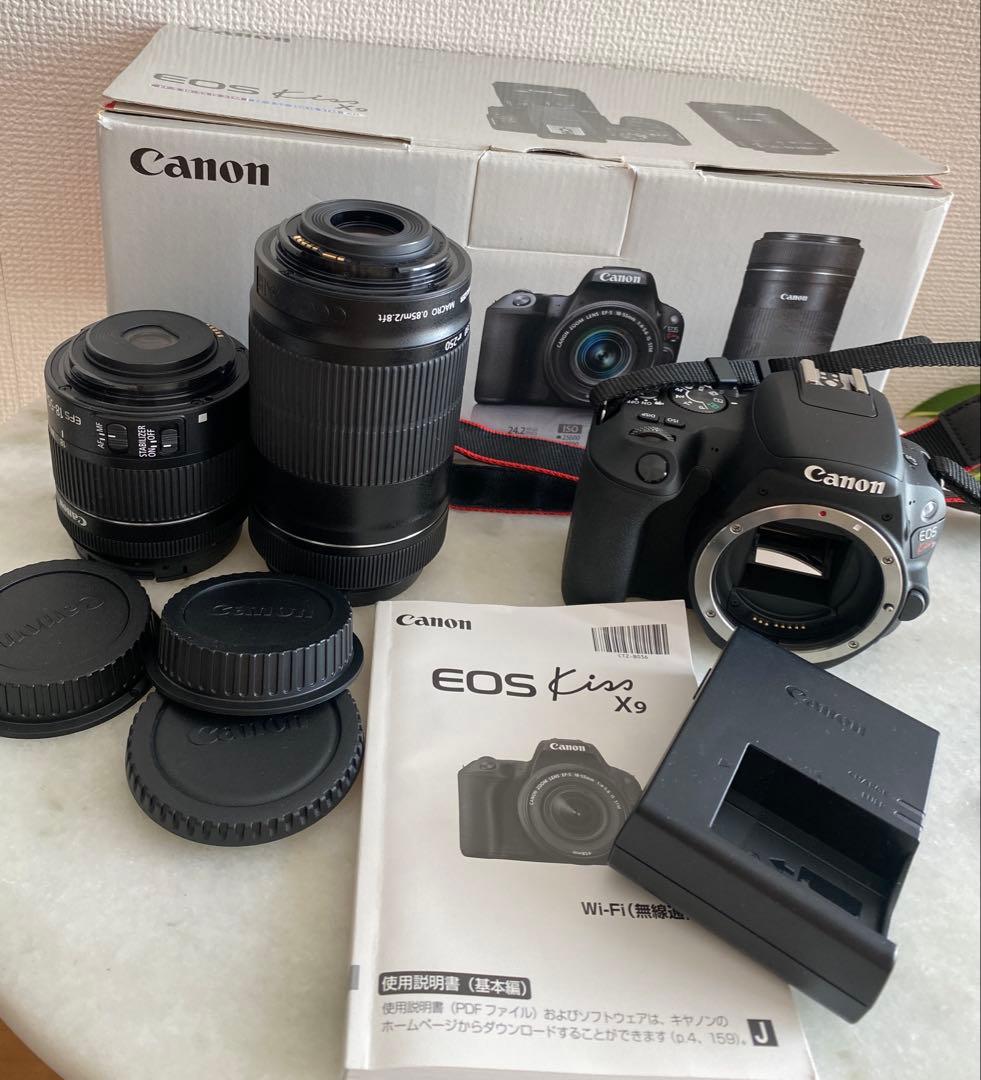 美品/Canon EOS Kiss X9 デジタル一眼レフ 2本レンズ説明書付き