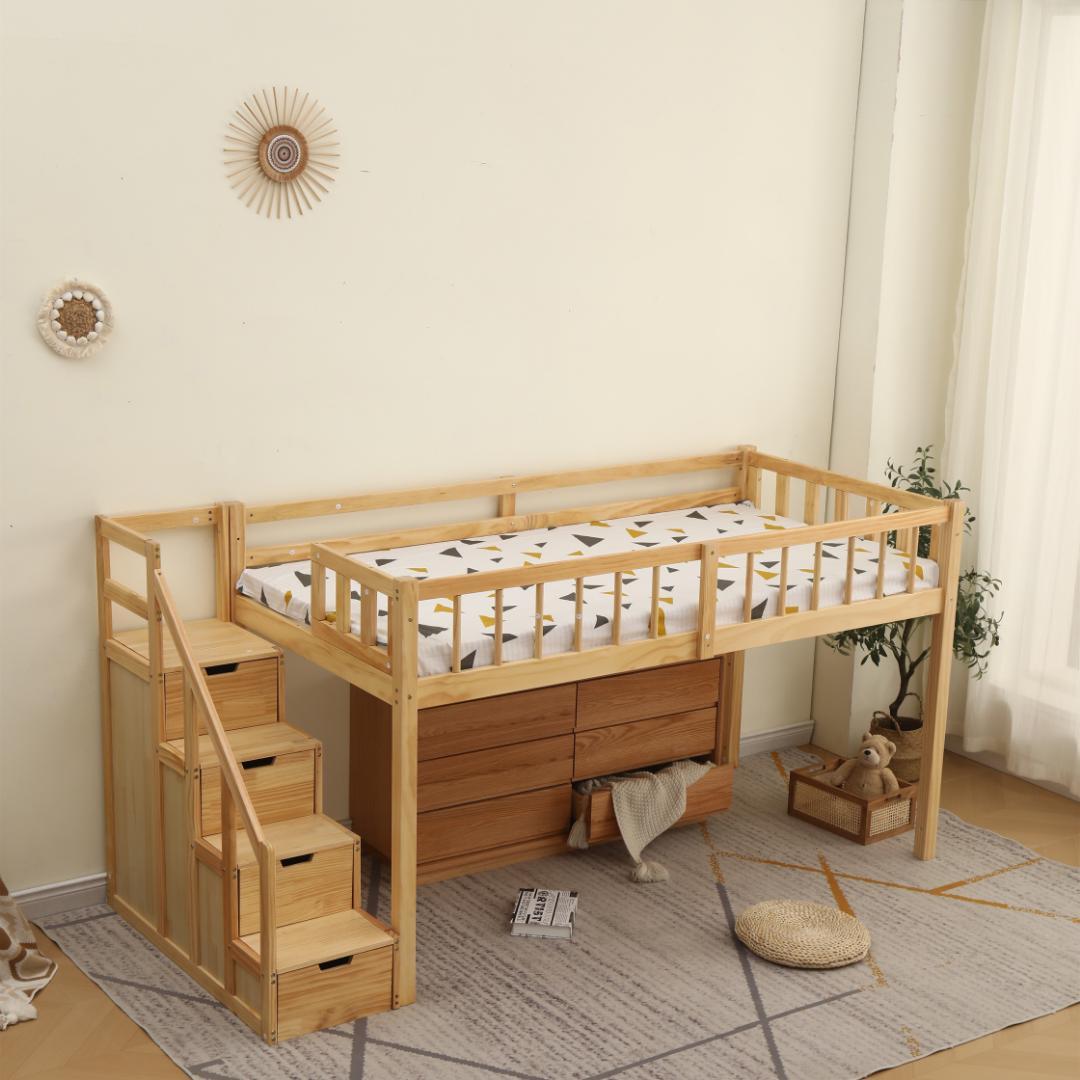 ロフトベッド木製ベッドロフトシステムベッド子供ベッドシングル子供部屋