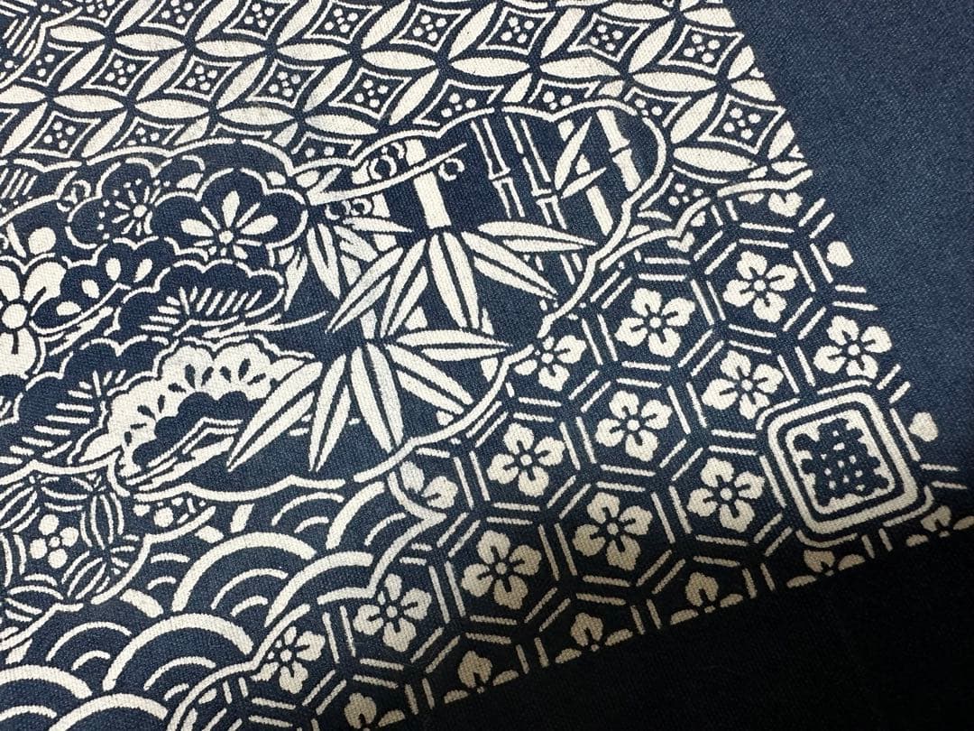 激レア 非売品 浅草 根岸 老舗 御誂染専門「海老屋」藍染 敷物 クロス 粋