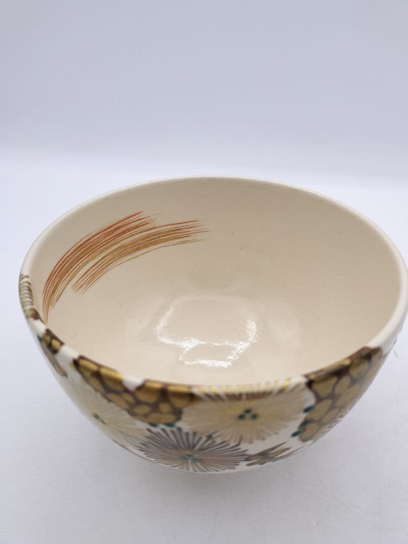 c544【新品・未使用】茶碗 色絵唐松 利昇窯 木箱 茶道具