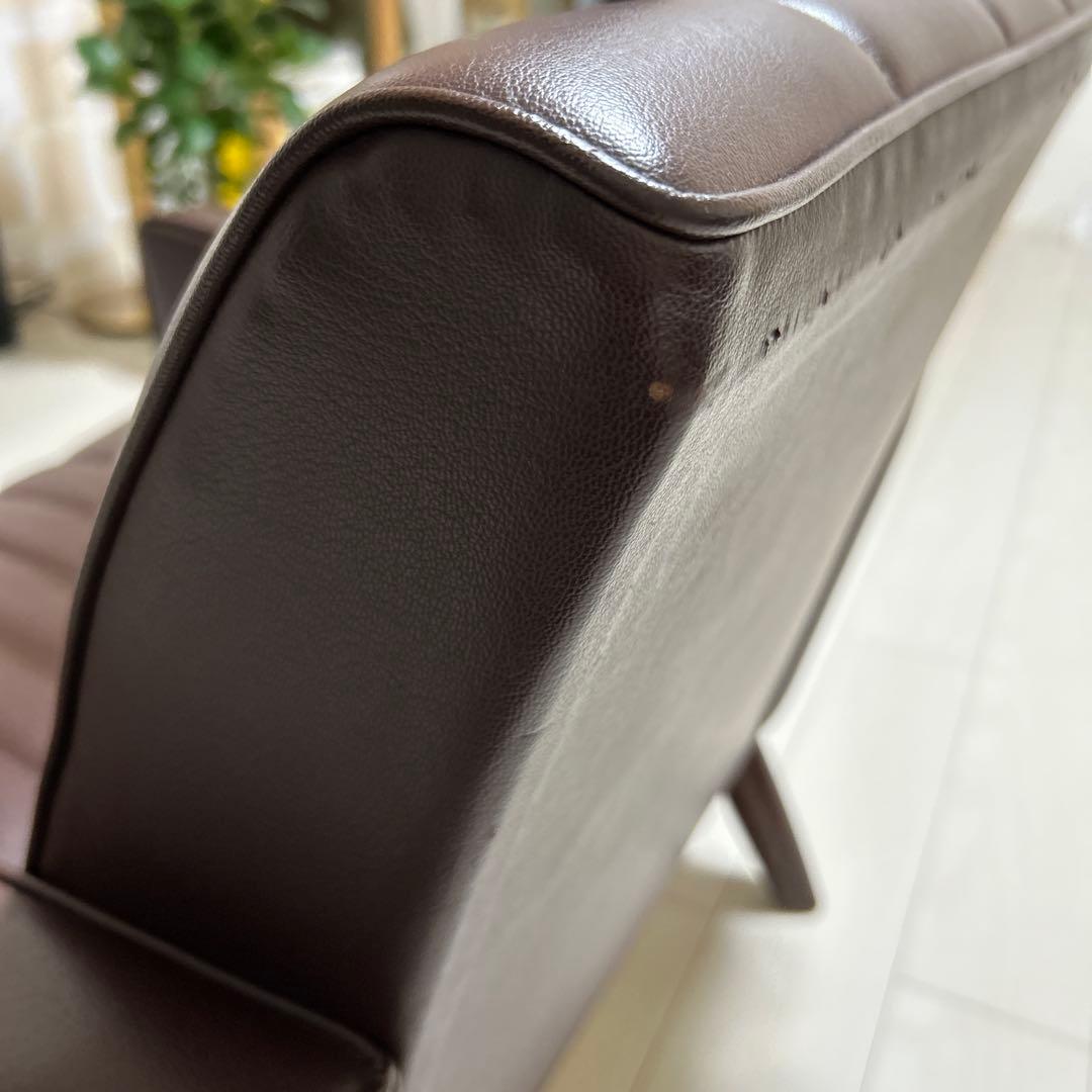 オールドカリモク 1人掛けソファ ロビーチェア 合皮 ブラウン