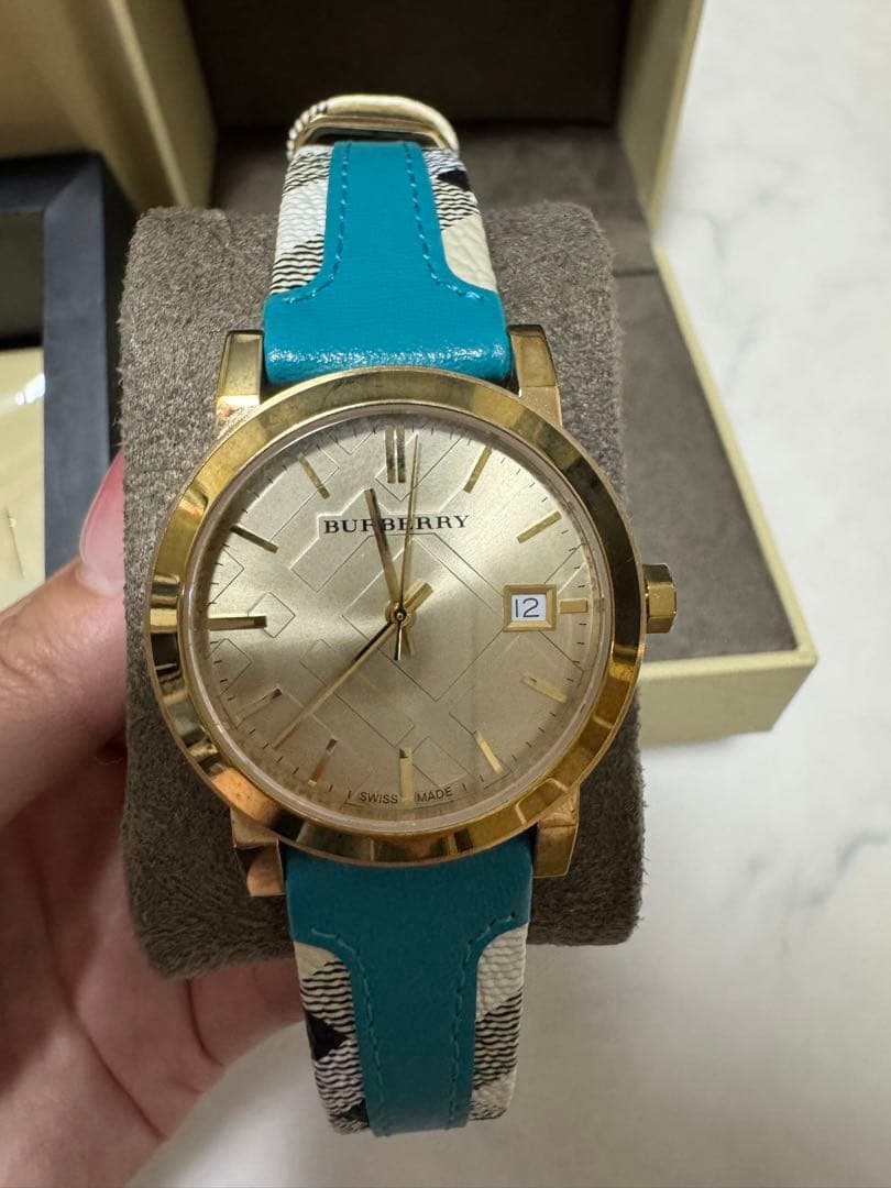 BURBERRY アナログ時計 ゴールド/ブルー
