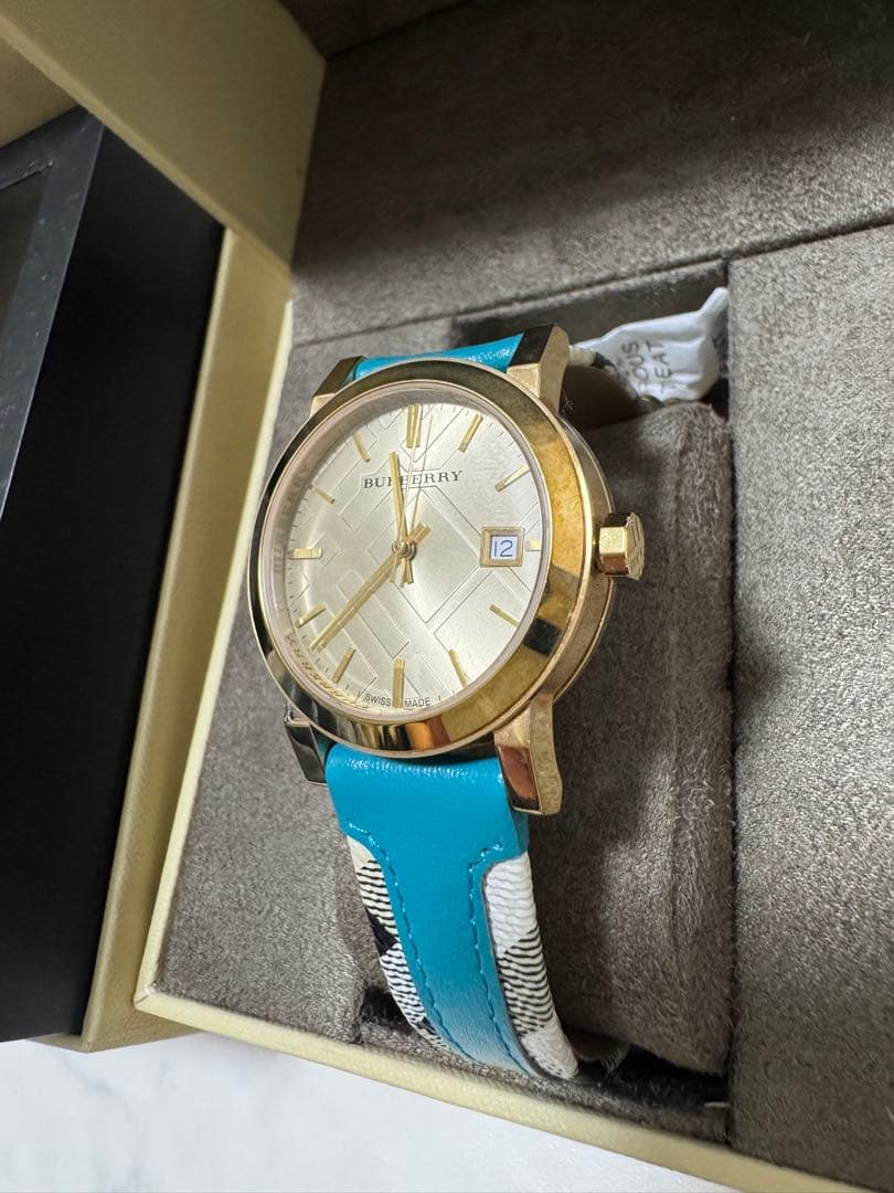 BURBERRY アナログ時計 ゴールド/ブルー