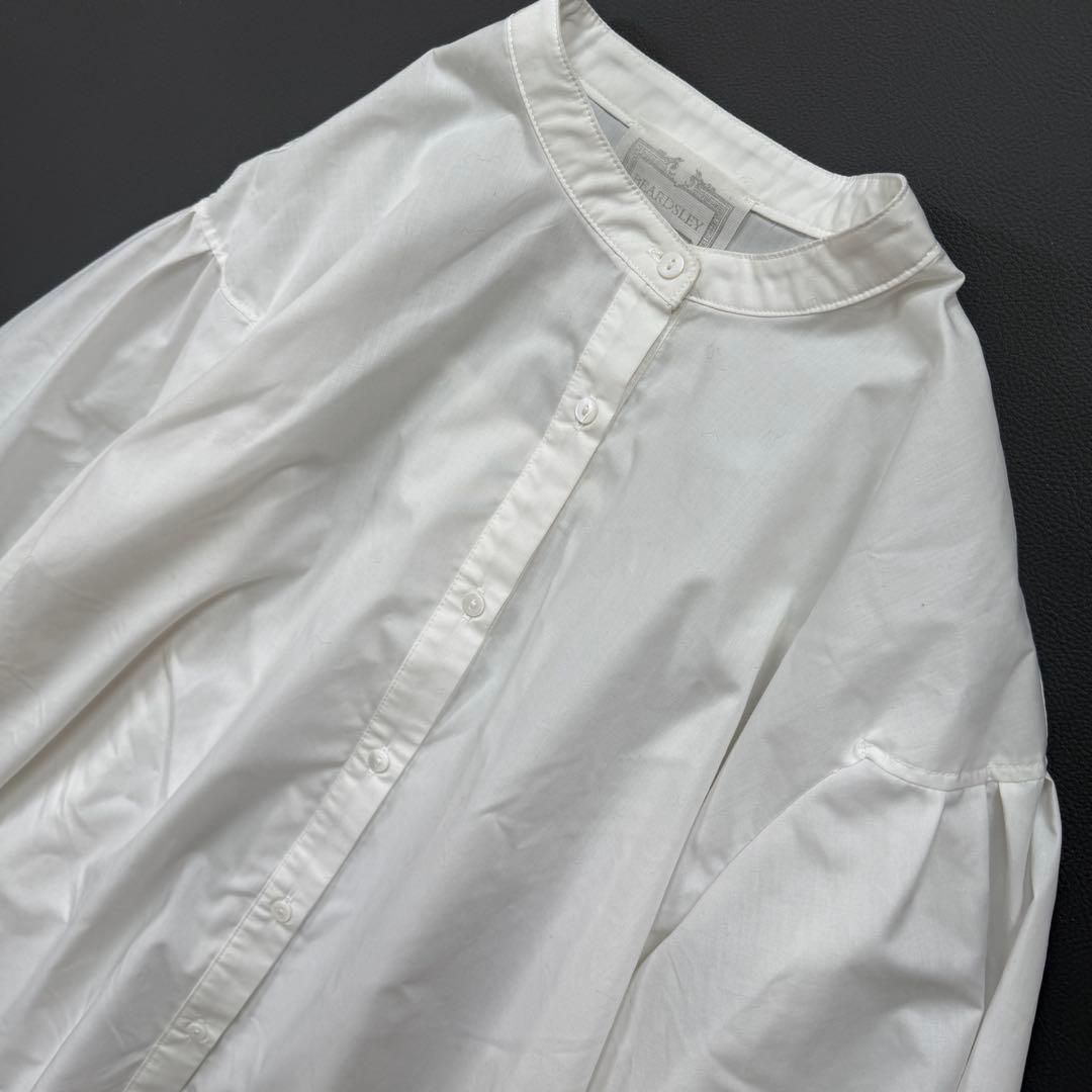 25SS 美品✨ビアズリー ソデリブフレアシャツ バンドカラー シャツブラウス