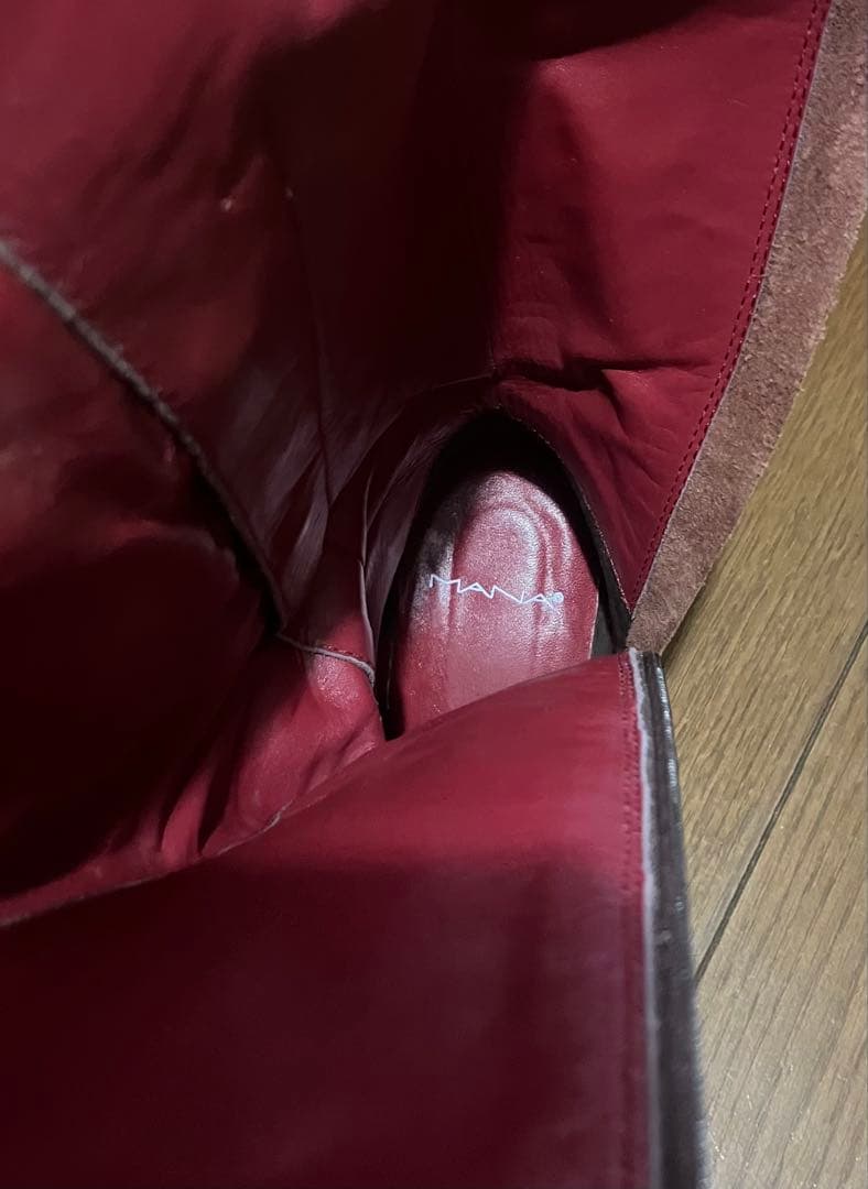 そう　MANA ブラウン ボタン付き ロングブーツ