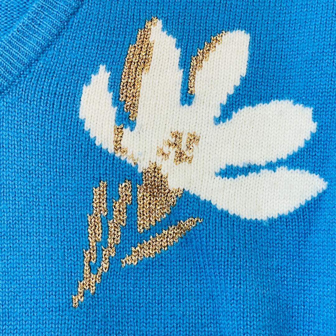 ハナエモリ HANAE MORI GOLF ウール100% ニット L 美品