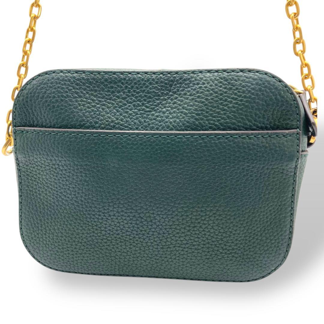 トリーバーチ カメラバッグ マックグロー レザー グリーン チェーン タッセル