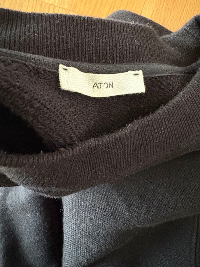 トップス ATON ZERO URAKE | SWEAT SHIRTS BLACK 4