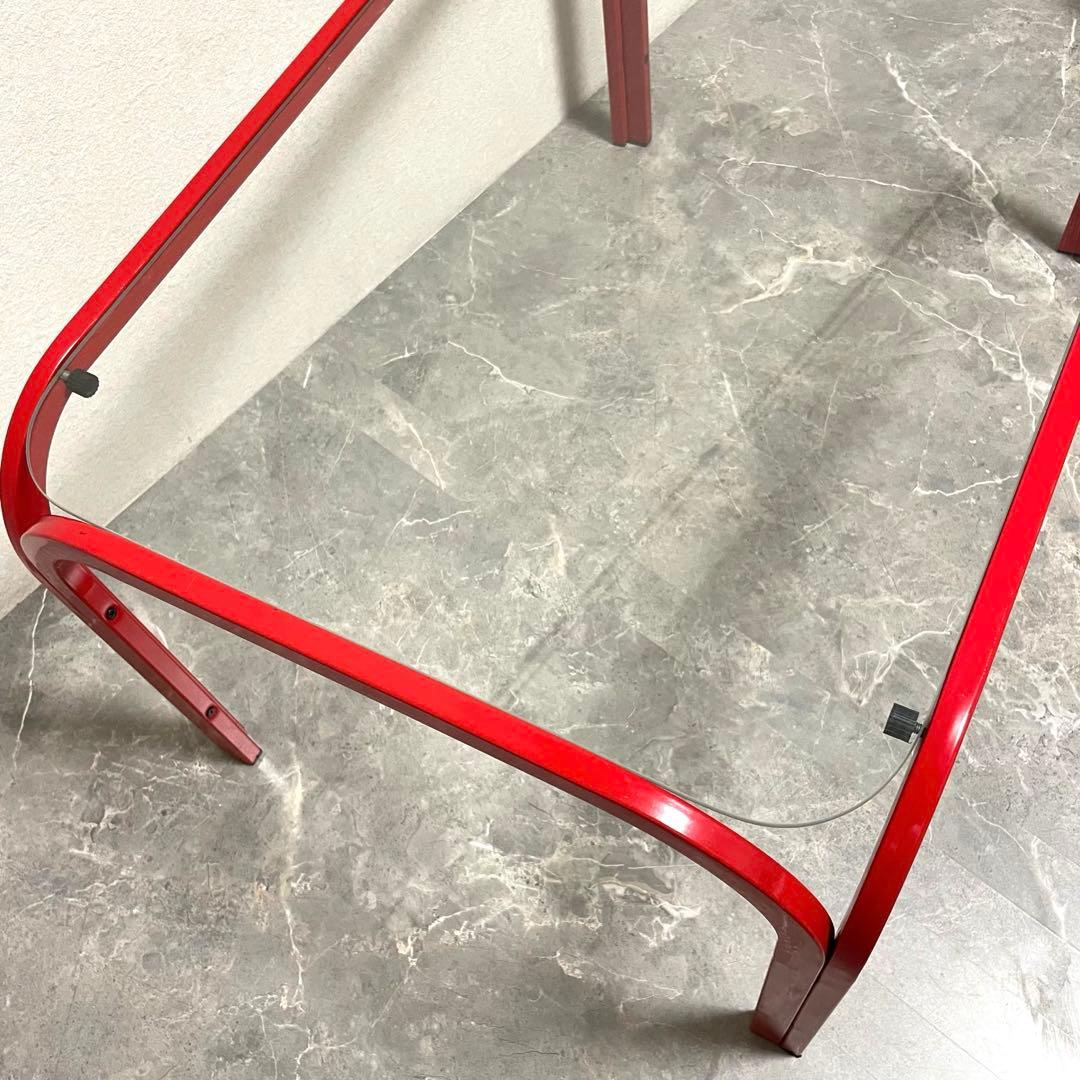 レトロ　80年代　ガラステーブル　 センターテーブル　アイアンフレーム