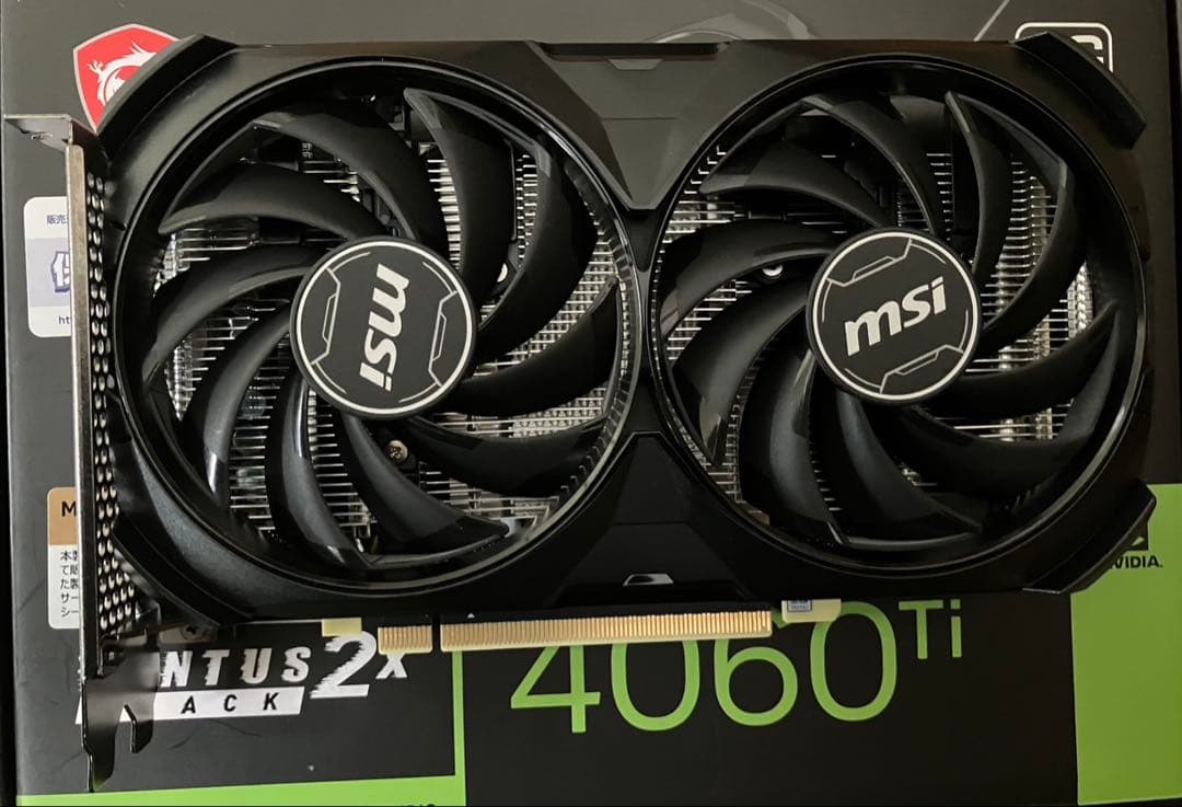 【小型】MSI RTX 4060 Ti 16GB VENTUS 2X BLACK