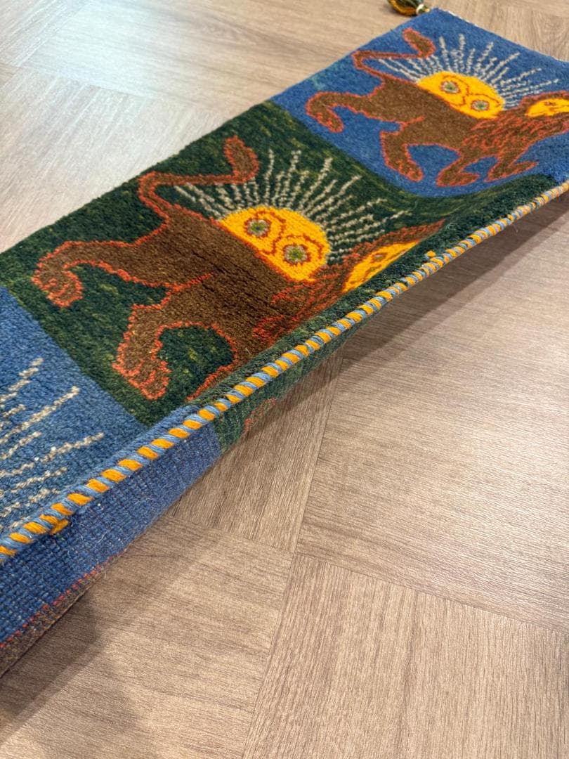 123x40cm ペルシャギャッベ ランナー (ギャベ) ペルシャ絨毯 ギャッベ