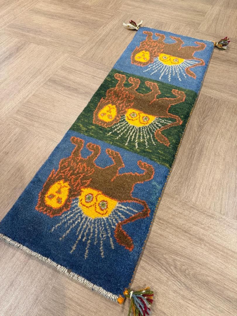 123x40cm ペルシャギャッベ ランナー (ギャベ) ペルシャ絨毯 ギャッベ