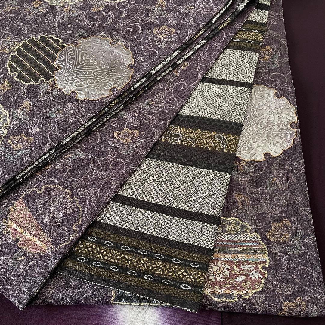 colon様リクエストしつけ付き 黄色色無地 正絹着物 長襦袢 雪輪帯セット