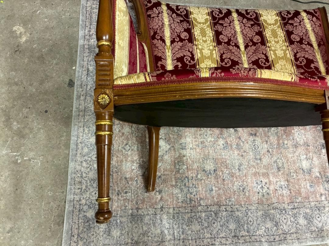 イタリア製 クラシック ソファ オットマン セット ヴィンテージ調