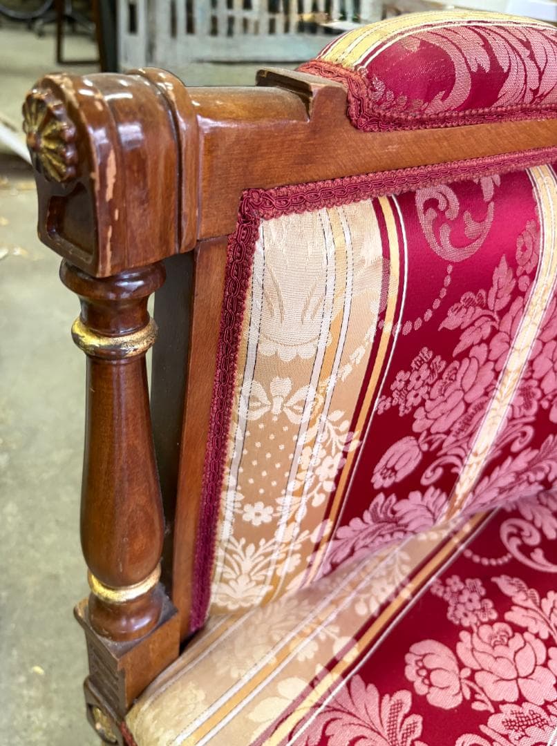 イタリア製 クラシック ソファ オットマン セット ヴィンテージ調