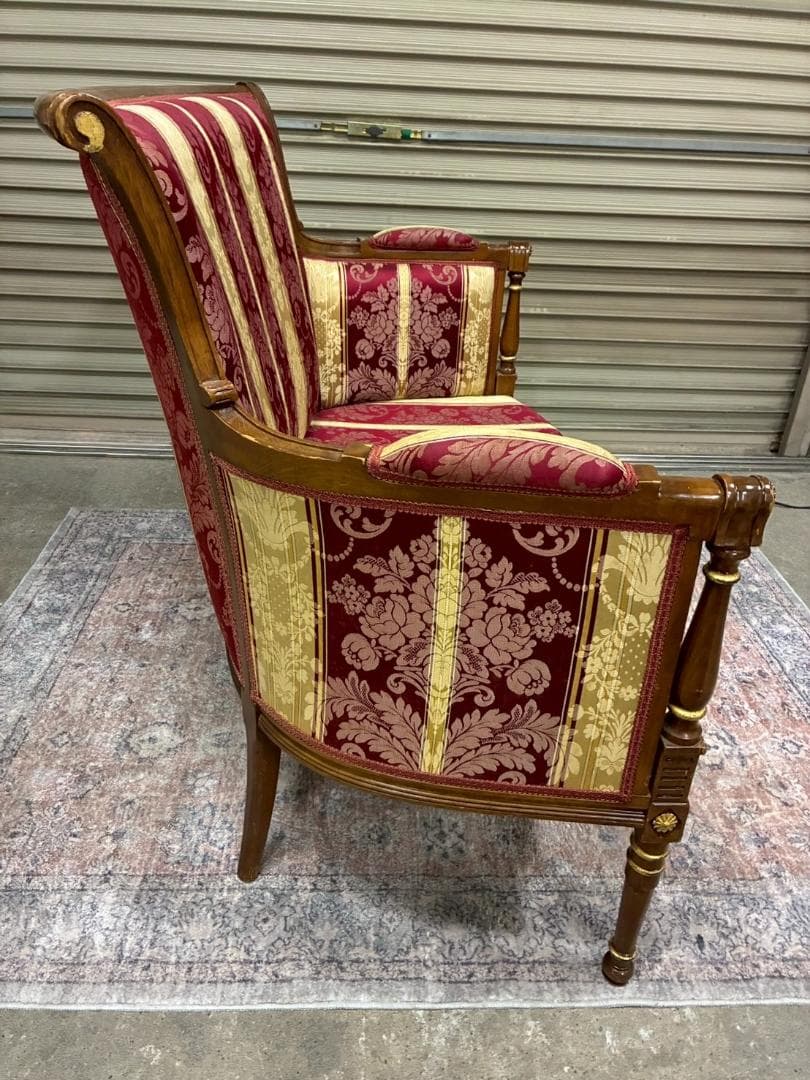 イタリア製 クラシック ソファ オットマン セット ヴィンテージ調