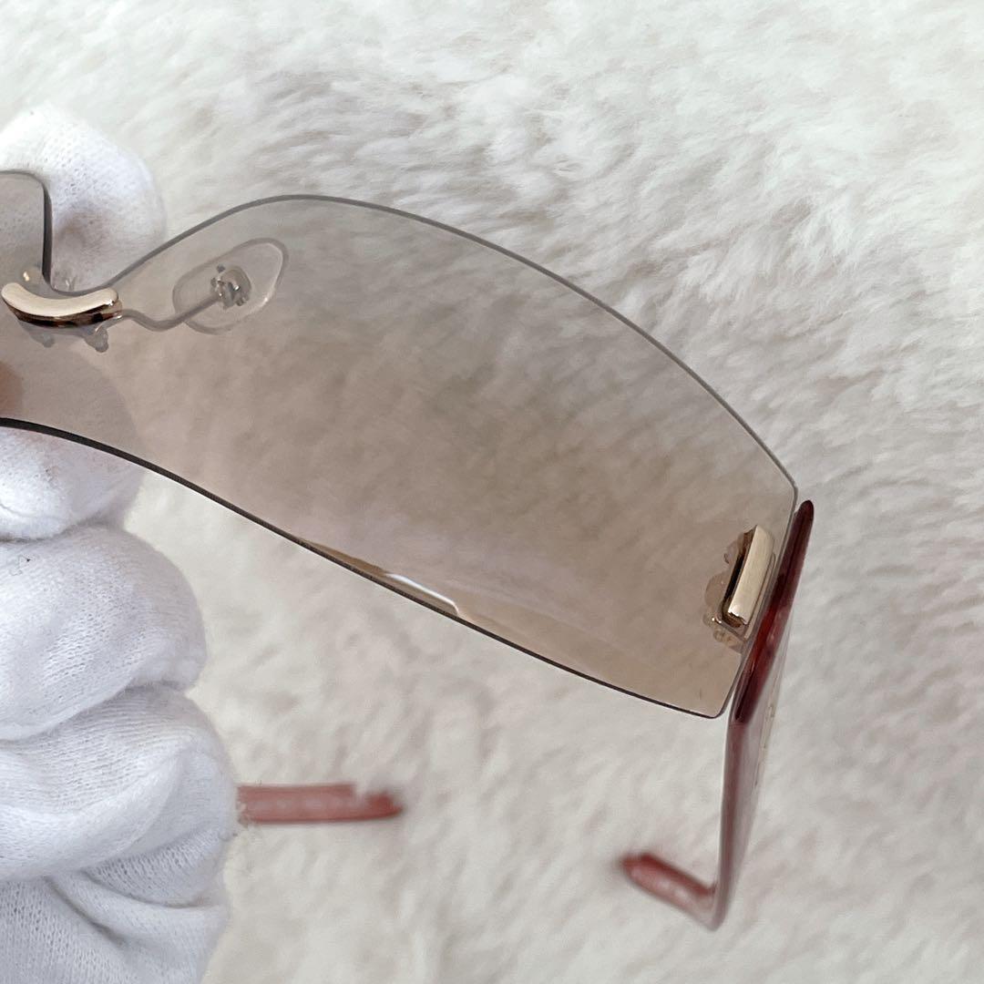 【希少品】FENDI サングラス ピンク ユニセックス ヴィンテージ シールド