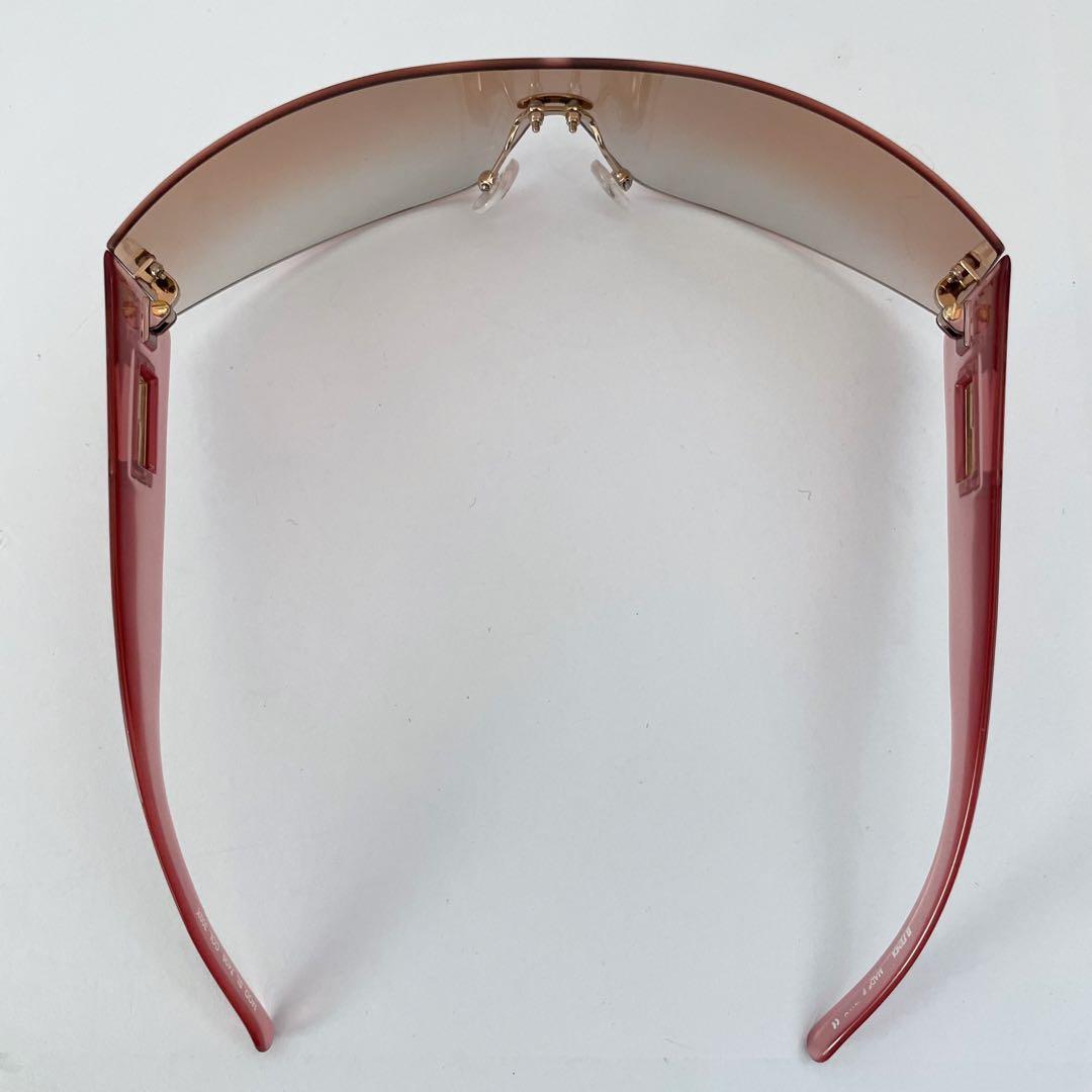 【希少品】FENDI サングラス ピンク ユニセックス ヴィンテージ シールド
