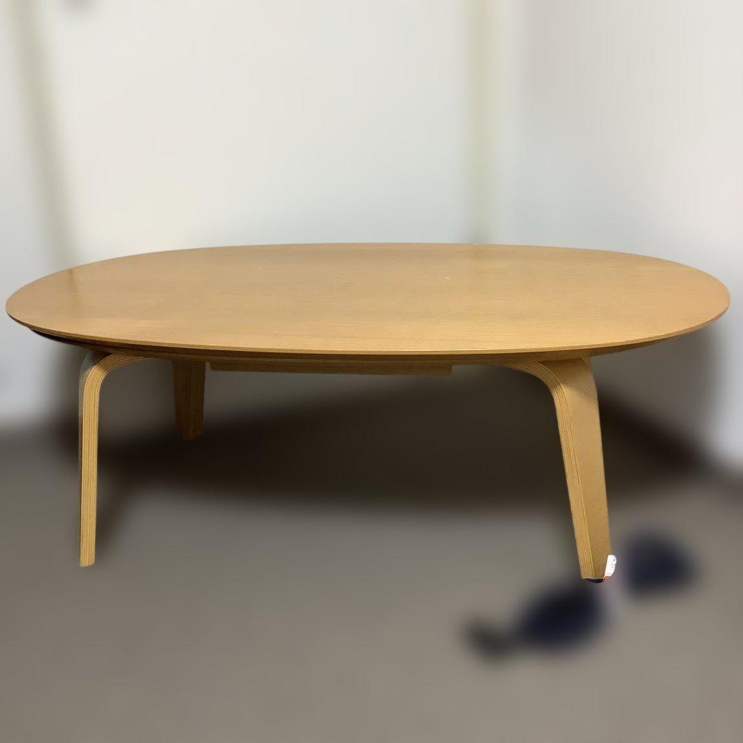 無印良品コタツ　ダイニングテーブル 1100x620x380mm オーバル型