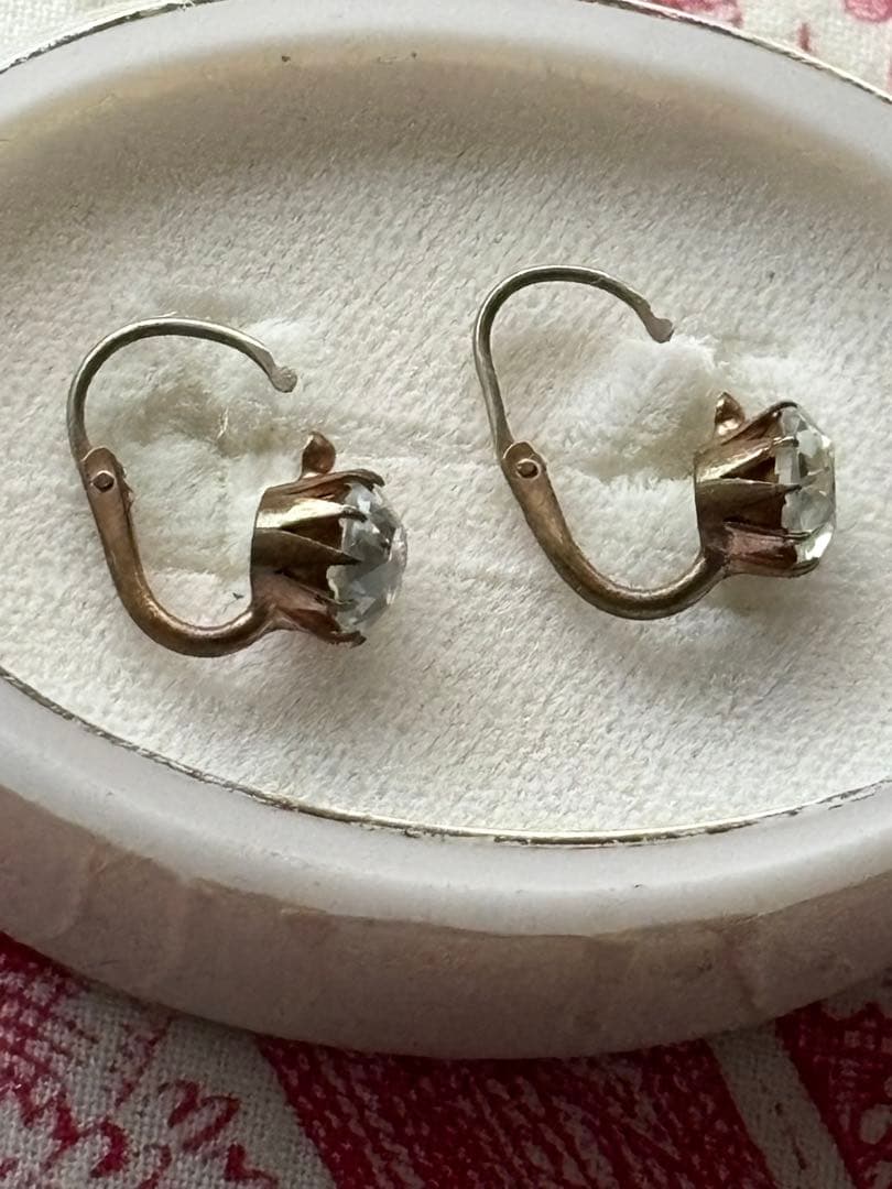 アンティーク ピアス フランスアンティーク ヨーロッパ クリスタル ガラス