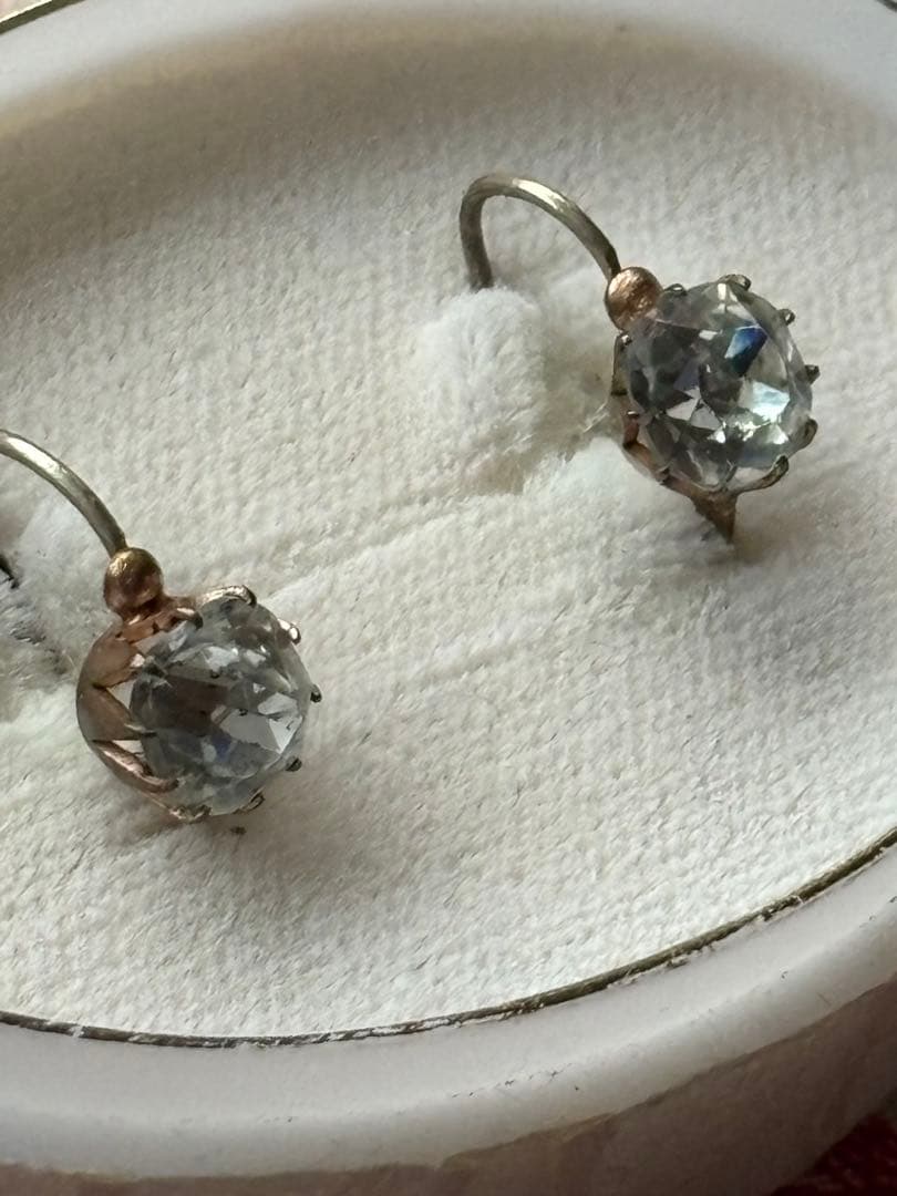 アンティーク ピアス フランスアンティーク ヨーロッパ クリスタル ガラス