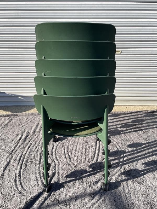 ②【美品】オカムラ　8124RL FPE8　5脚セット　座パッド・キャスター付