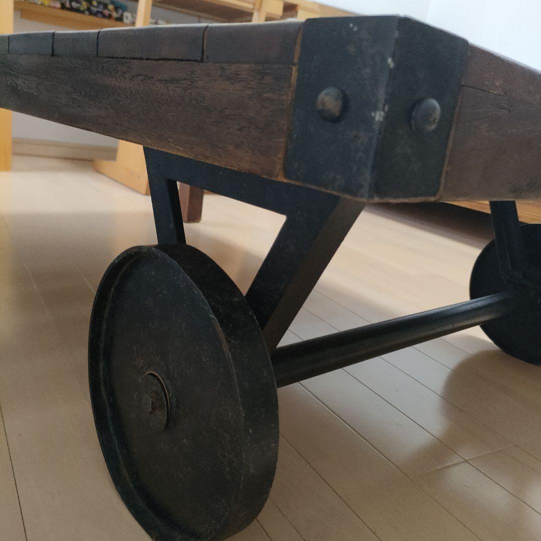 木製ローテーブル ダークブラウン