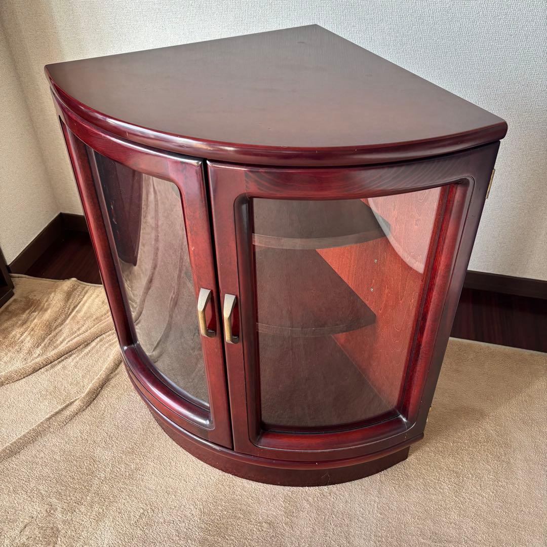 カリモク KARIMOKU コーナーキャビネット 木製 赤茶 オールド