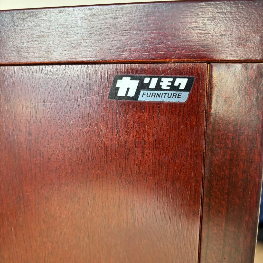 カリモク KARIMOKU コーナーキャビネット 木製 赤茶 オールド