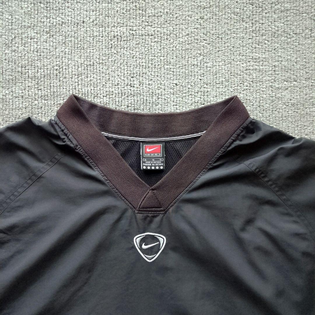 激レア 00s NIKE TEAM Vネック プルオーバー 黒 XL