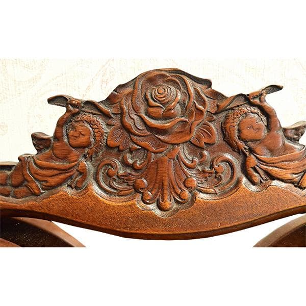 値下げ！ 長い瓶も収納 可マホガニー 三面鏡　ドレッサーデスク ロココ調 お姫様