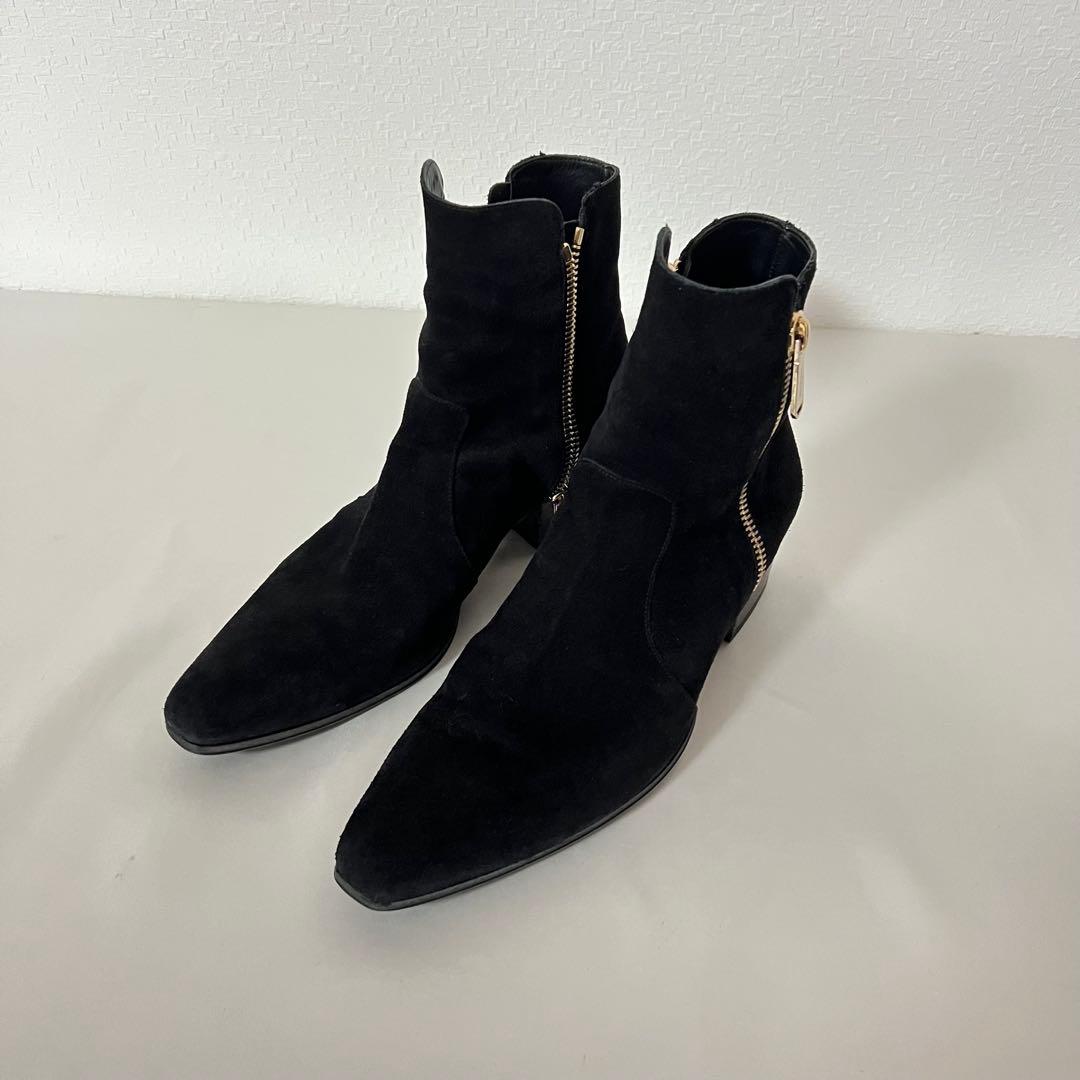BALMAIN バルマン 41 スエードブーツ サイドジップ 黒 ブラック