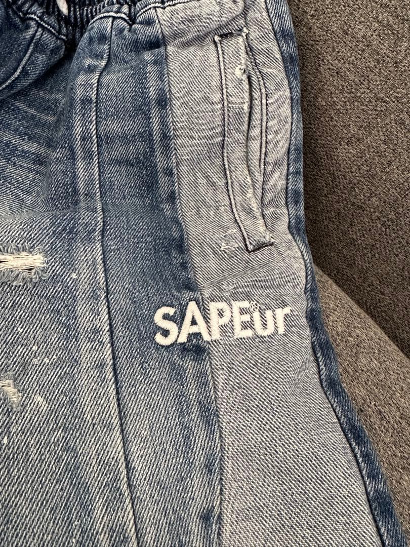 【キッズ用】SAPEur サプール　ヴィンテージデニムトラックパンツ