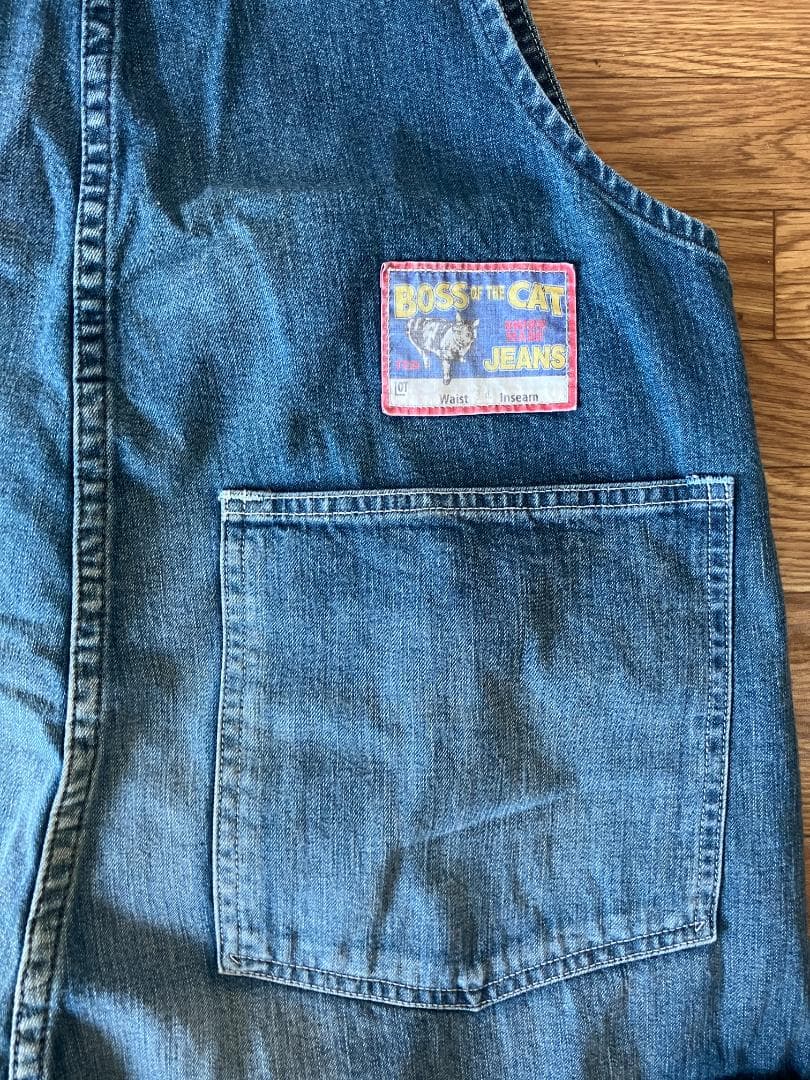 TCBジーンズデニム オーバーオール34インチ①