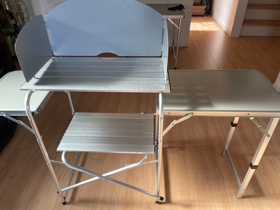 未使用品！　アルミ製折りたたみテーブルチェアセット