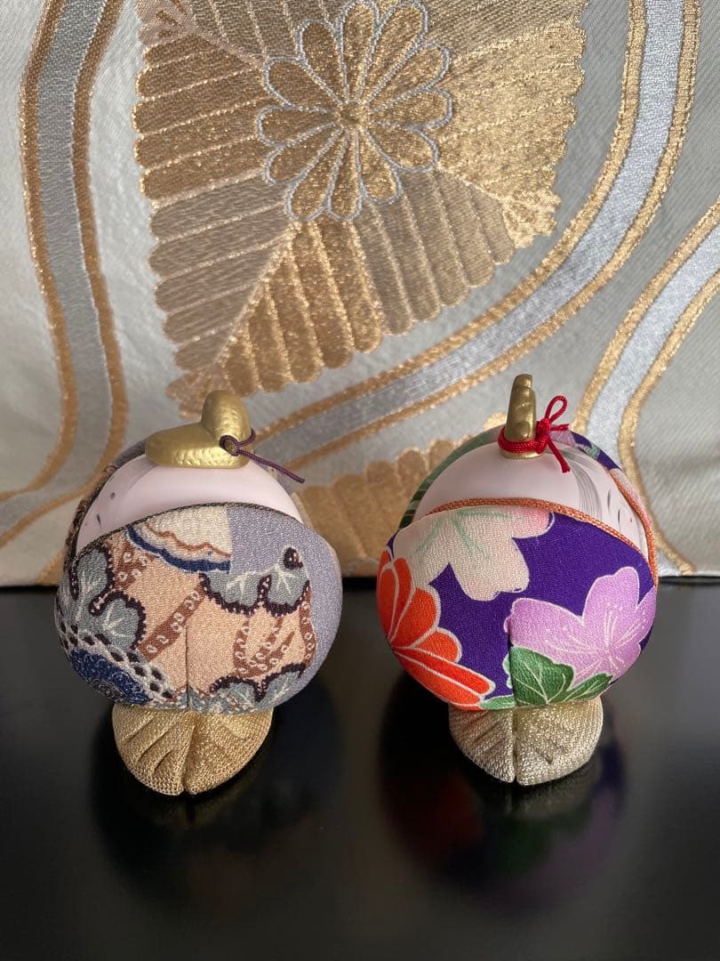 ハンドメイド　木目込み人形　桃の語らいの雛人形